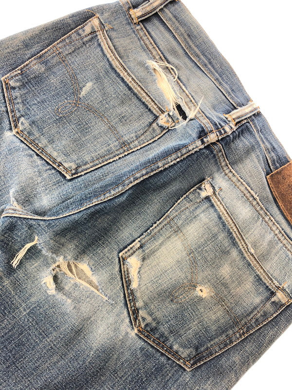 【ジャンク品】【メンズ】 RRL BUTTON-FLY DENIM PANTS ボタンフライデニムパンツ ジーンズ ボトムス 156-260528-ki-18-tagh サイズ：W30 L32 カラー：インディゴ 万代Net店