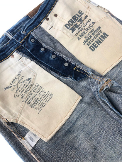 【ジャンク品】【メンズ】 RRL BUTTON-FLY DENIM PANTS ボタンフライデニムパンツ ジーンズ ボトムス 156-260528-ki-18-tagh サイズ：W30 L32 カラー：インディゴ 万代Net店
