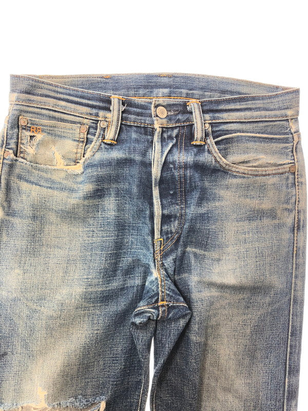 【ジャンク品】【メンズ】 RRL BUTTON-FLY DENIM PANTS ボタンフライデニムパンツ ジーンズ ボトムス 156-260528-ki-18-tagh サイズ：W30 L32 カラー：インディゴ 万代Net店