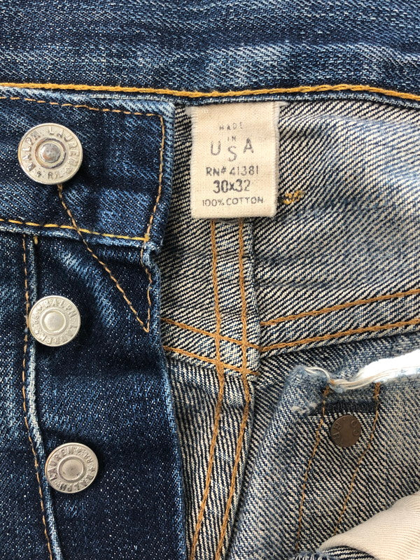 【ジャンク品】【メンズ】 RRL BUTTON-FLY DENIM PANTS ボタンフライデニムパンツ ジーンズ ボトムス 156-260528-ki-18-tagh サイズ：W30 L32 カラー：インディゴ 万代Net店