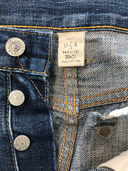 【ジャンク品】【メンズ】 RRL BUTTON-FLY DENIM PANTS ボタンフライデニムパンツ ジーンズ ボトムス 156-260528-ki-18-tagh サイズ：W30 L32 カラー：インディゴ 万代Net店