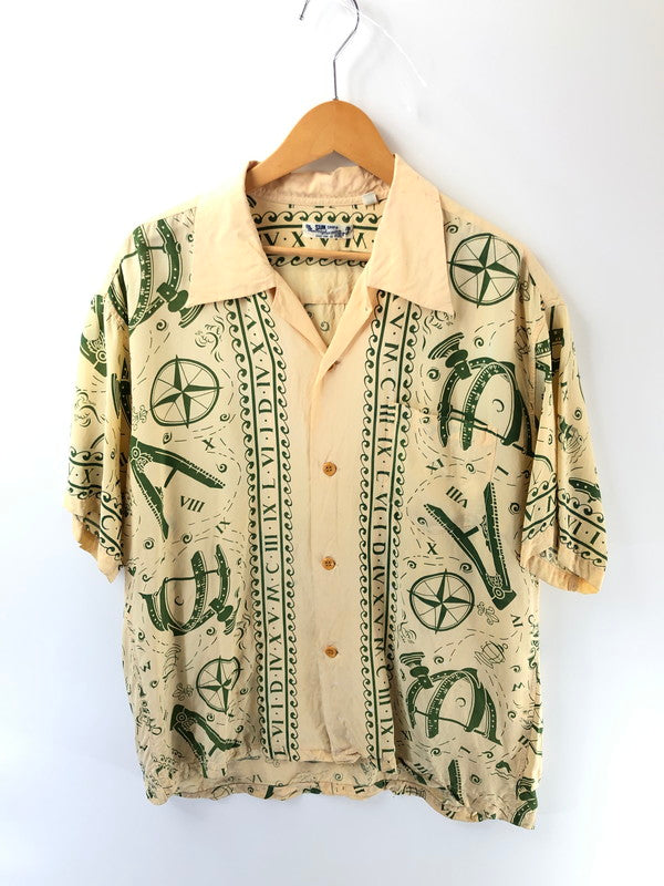 【現状渡し品】【メンズ】 SUN SURF サンサーフ RAYON HAWAIIAN SHIRT SS38810 レーヨン ハワイアン シャツ 開襟シャツ トップス 145-260628-rt-13-tagh カラー：ベージュ系 万代Net店
