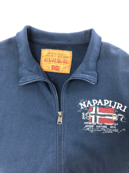 【中古品】【メンズ】 NAPAPIJRI ナパピリ SWEAT BLOUSON BLUE スウェットブルゾンジャケット アウター カジュアル アウトドア 142-260822-su-08-tagh サイズ：XXL カラー：ブルー 万代Net店
