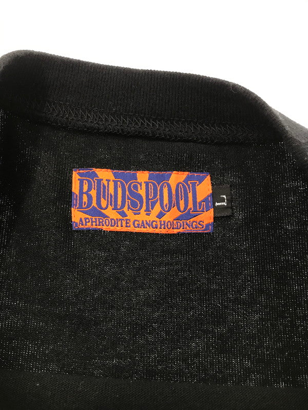 【中古品】【メンズ】 BUDSPOOL バッズ プール L/S TEE BLACK 刺繍ロゴ ロングスリーブ Tシャツ トップス 142-260826-rt-07-tagh サイズ：L カラー：ブラック 万代Net店