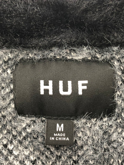 【中古品】【メンズ】 HUF ハフ URSA SHAGGY CARDIGAN KN00512 シャギー カーディガン 142-260423-na-03-tagh サイズ：M カラー：ブラック 万代Net店