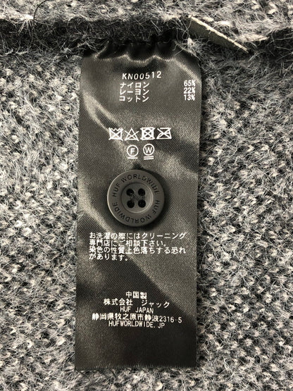【中古品】【メンズ】 HUF ハフ URSA SHAGGY CARDIGAN KN00512 シャギー カーディガン 142-260423-na-03-tagh サイズ：M カラー：ブラック 万代Net店
