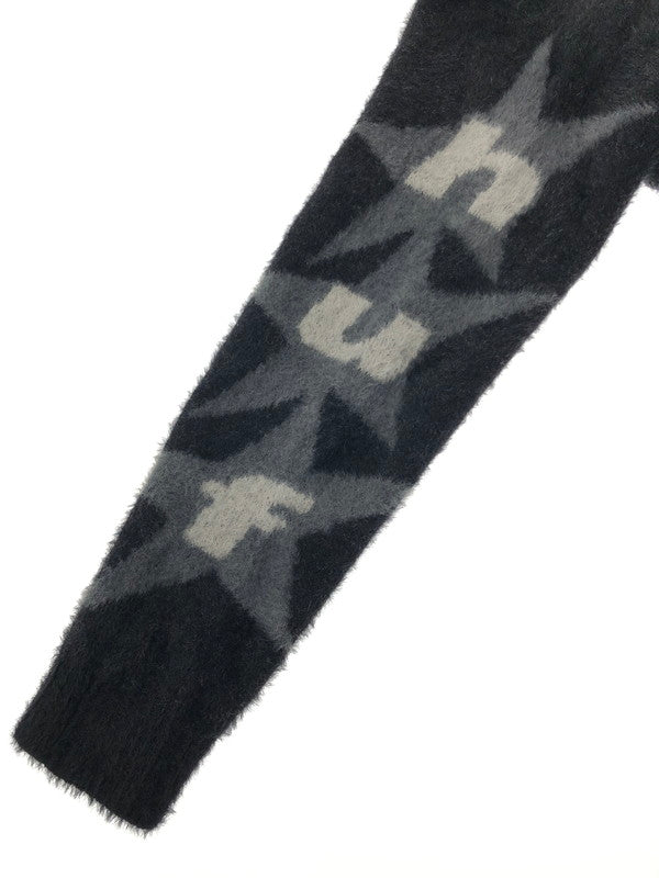 【中古品】【メンズ】 HUF ハフ URSA SHAGGY CARDIGAN KN00512 シャギー カーディガン 142-260423-na-03-tagh サイズ：M カラー：ブラック 万代Net店
