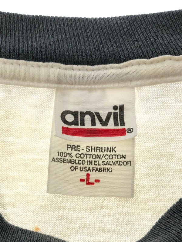 【現状渡し品】【メンズ】 ANVIL アンビル 90'S U.S.AIR FORCE PINNAP GIRL RINGERNECK S/S T-SHIRT 90年代 ピンナップガール リンガーネック Tシャツ 半袖Tシャツ 146-260425-na-02-tagh サイズ：L カラー：ホワイト 万代Net店