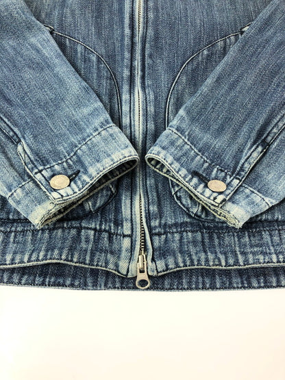【中古品】【メンズ】 GOODENOUGH グッドイナフ 00's HERRINGBONE ZIP-UP JACKET ヘリンボーンジップアップジャケット アウター 142-260426-rt-04-tagh サイズ：M カラー：ブルー 万代Net店