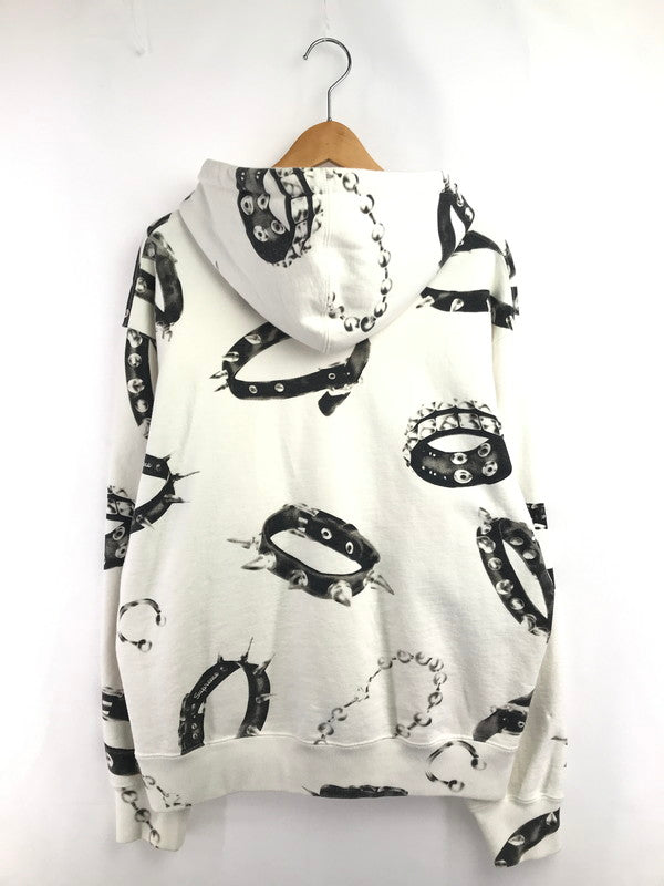 【中古品】【メンズ】 SUPREME シュプリーム 20AW STUDDED COLLARS HOODED SWEATSHIRT スタッズ カラーズ フーデッド スウェットシャツ パーカー 149-260424-rt-24-tagh サイズ：M カラー：ホワイト 万代Net店