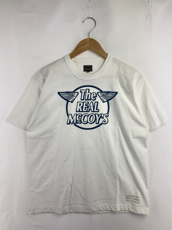 【中古品】【メンズ】 The REAL McCOY'S ザリアルマッコイズ S/S LOGO TEE MZ8100 ロゴTシャツ 半袖Tシャツ 145-260509-na-08-tag サイズ：40 カラー：ホワイト 万代Net店