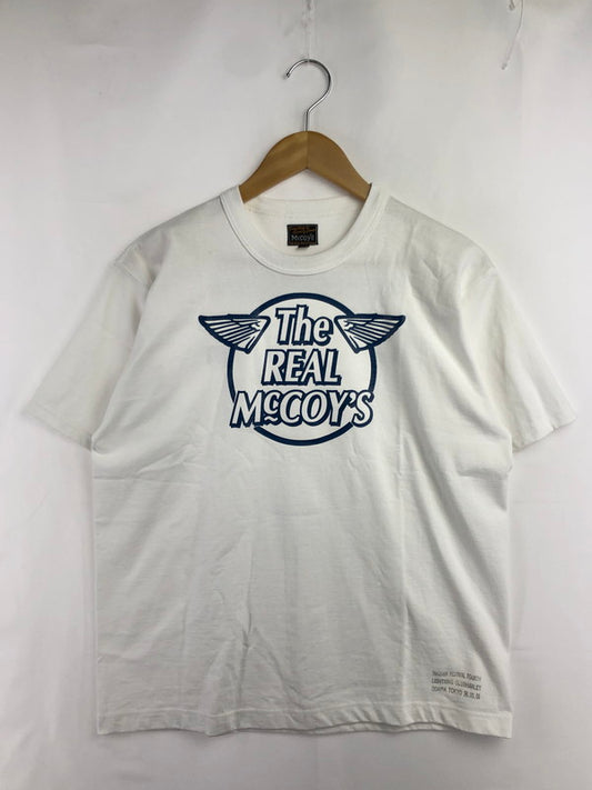 【中古品】【メンズ】 The REAL McCOY'S ザリアルマッコイズ S/S LOGO TEE MZ8100 ロゴTシャツ 半袖Tシャツ 145-260509-na-08-tag サイズ：40 カラー：ホワイト 万代Net店