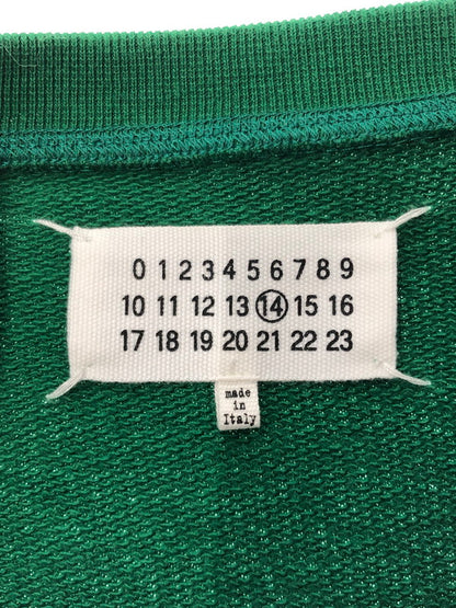 【中古品】【メンズ】 MAISON MARGIELA メゾンマルジェラ CREWNECK SWEAT 30GU000825191 エルボーパッチ 前Vガゼット クルーネック スウェット トレーナー 141-260422-na-13-tagh サイズ：44 カラー：グリーン 万代Net店
