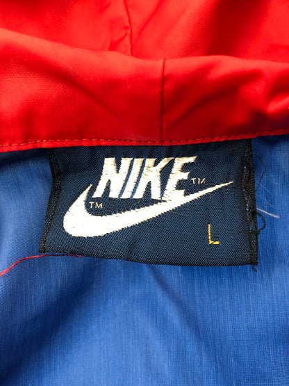 【現状渡し品】【メンズ】 NIKE ナイキ 80'S NYLON JACKET ナイロンジャケット 紺タグ ライトアウター 146-260422-na-15-tagh サイズ：L カラー：レッド/ネイビー 万代Net店
