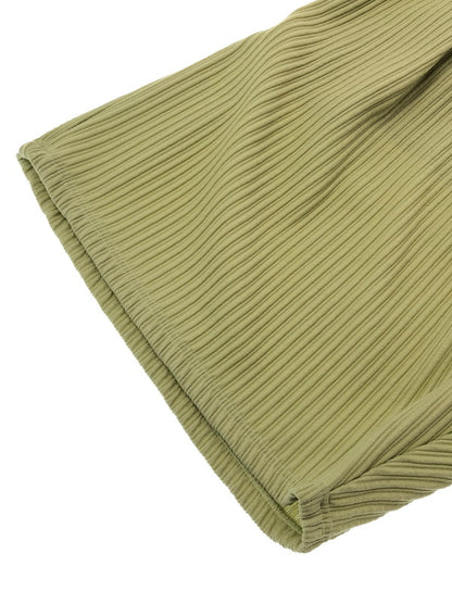 【中古美品】【メンズ】 ANCELLM アンセルム WRINKLED STRIPE TUCK SHORT PANTS ANC-PT125 リンクルド ストライプ タック ショートパンツ ボトムス 151-260422-na-19-tagh サイズ：2 カラー：ワサビ 万代Net店
