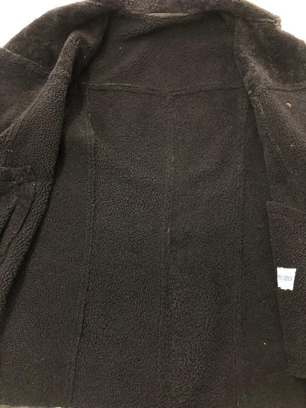 【現状渡し品】【メンズ】 KENZO HOMME ケンゾー LEATHER MOUTON COAT レザー ムートンコート アウター 141-260423-na-08-tagh サイズ：XXL カラー：ブラック 万代Net店