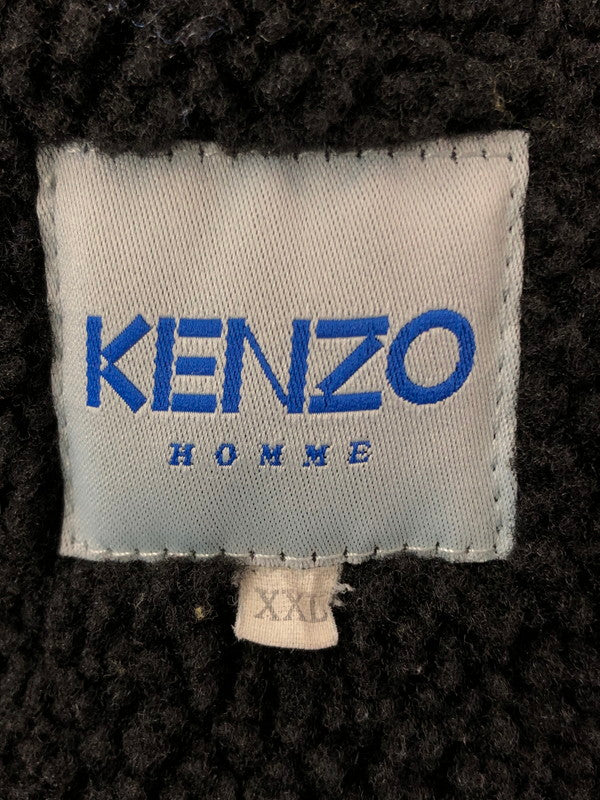 【現状渡し品】【メンズ】 KENZO HOMME ケンゾー LEATHER MOUTON COAT レザー ムートンコート アウター 141-260423-na-08-tagh サイズ：XXL カラー：ブラック 万代Net店