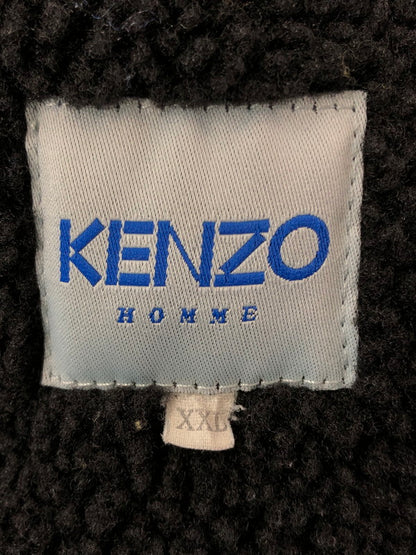 【現状渡し品】【メンズ】 KENZO HOMME ケンゾー LEATHER MOUTON COAT レザー ムートンコート アウター 141-260423-na-08-tagh サイズ：XXL カラー：ブラック 万代Net店