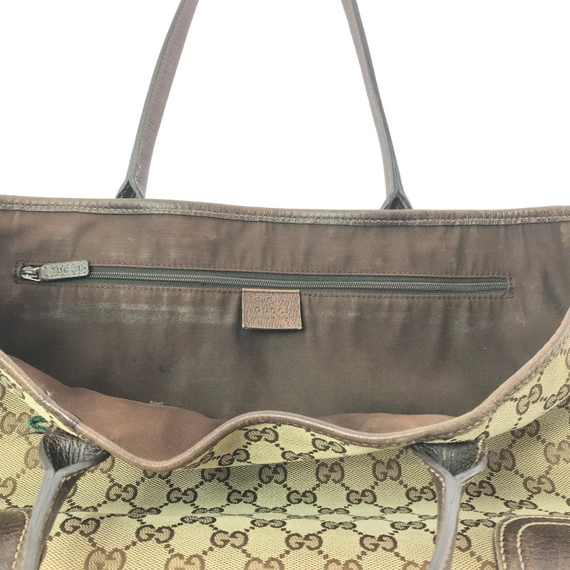 【中古品】【レディース】 GG CANVAS PRINCY LINE RIBBON TOTE BAG 163805 GGキャンバス プリンシーラインリボントートバッグ カバン 180-260421-rt-29-tagh カラー：ブラウン 万代Net店