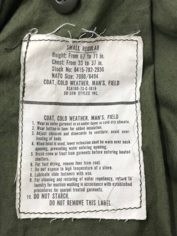 【中古品】【メンズ】 US ARMY アメリカ軍 70's M-65 FIELD JACKET 8415-782-2936 フィールド ジャケット 73年製 アウター 146-260425-rt-07-tagh サイズ：S カラー：カーキ 万代Net店