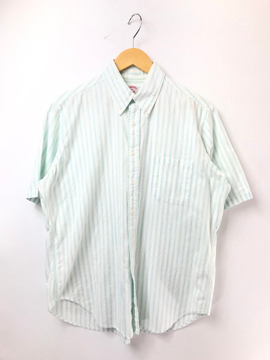 【中古品】【メンズ】 BROOKS BROTHERS ブルックス ブラザーズ S/S BD STRIPE SHIRT USA製 ショートスリーブ ストライプ シャツ 半袖シャツ トップス 146-260510-rt-19-tag サイズ：16.5 カラー：ホワイト 万代Net店