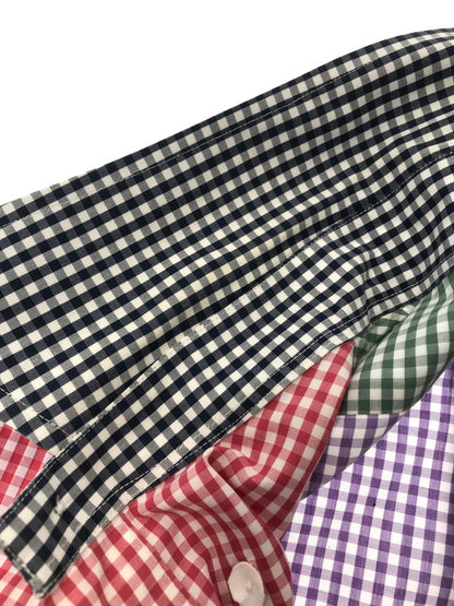 【中古品】【メンズ】 BROOKS BROTHERS ブルックス ブラザーズ S/S BD CHECK SHIRT CRAZY シャツ ボタンダウン チェックシャツ クレイジー 半袖シャツ トップス 146-260511-ty-08-tagh サイズ：M カラー：マルチカラー 万代Net店