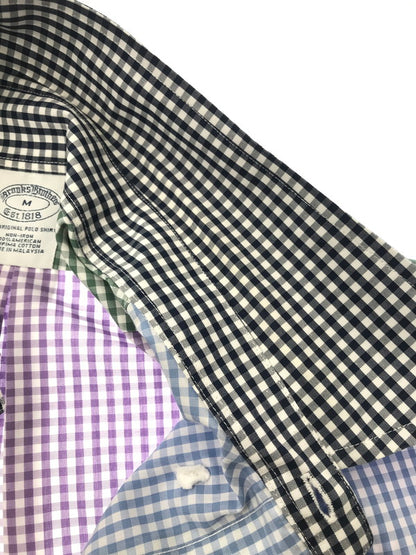 【中古品】【メンズ】 BROOKS BROTHERS ブルックス ブラザーズ S/S BD CHECK SHIRT CRAZY シャツ ボタンダウン チェックシャツ クレイジー 半袖シャツ トップス 146-260511-ty-08-tagh サイズ：M カラー：マルチカラー 万代Net店
