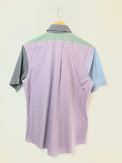【中古品】【メンズ】 BROOKS BROTHERS ブルックス ブラザーズ S/S BD CHECK SHIRT CRAZY シャツ ボタンダウン チェックシャツ クレイジー 半袖シャツ トップス 146-260511-ty-08-tagh サイズ：M カラー：マルチカラー 万代Net店