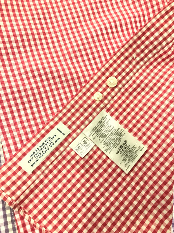 【中古品】【メンズ】 BROOKS BROTHERS ブルックス ブラザーズ S/S BD CHECK SHIRT CRAZY シャツ ボタンダウン チェックシャツ クレイジー 半袖シャツ トップス 146-260511-ty-08-tagh サイズ：M カラー：マルチカラー 万代Net店