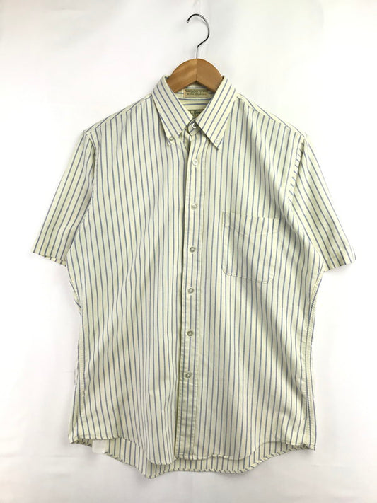 【中古品】【メンズ】 L.L.BEAN エルエルビーン 80's～90's S/S BD STRIPE SHIRT 80～90年代 ボタンダウン ストライプ シャツ 半袖シャツ USA製 トップス 146-260511-ty-09-tagh サイズ：15.5 カラー：イエロー 万代Net店