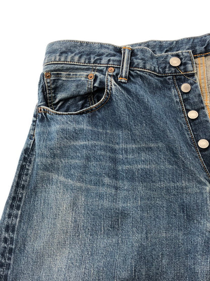 【中古品】【メンズ】 A.PRESSE ア プレッセ WASHED DENIM WIDE PANTS AP-4002 ウォッシュド デニム ワイドパンツ ボトムス 151-260422-na-20-tagh サイズ：38 カラー：インディゴ 万代Net店