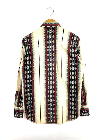 【中古品】【メンズ】 WRANGLER ラングラー 80～90's NATIVE PATTERN WESTERN SHIRT 80～90年代 ネイティブ パターン ウエスタン シャツ 長袖シャツ トップス 146-260516-rt-16-tagh サイズ：M カラー：ホワイト 万代Net店