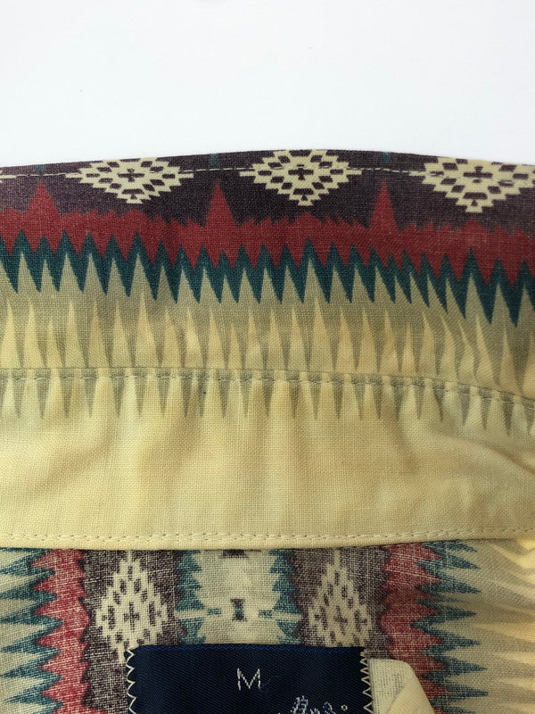 【中古品】【メンズ】 WRANGLER ラングラー 80～90's NATIVE PATTERN WESTERN SHIRT 80～90年代 ネイティブ パターン ウエスタン シャツ 長袖シャツ トップス 146-260516-rt-16-tagh サイズ：M カラー：ホワイト 万代Net店