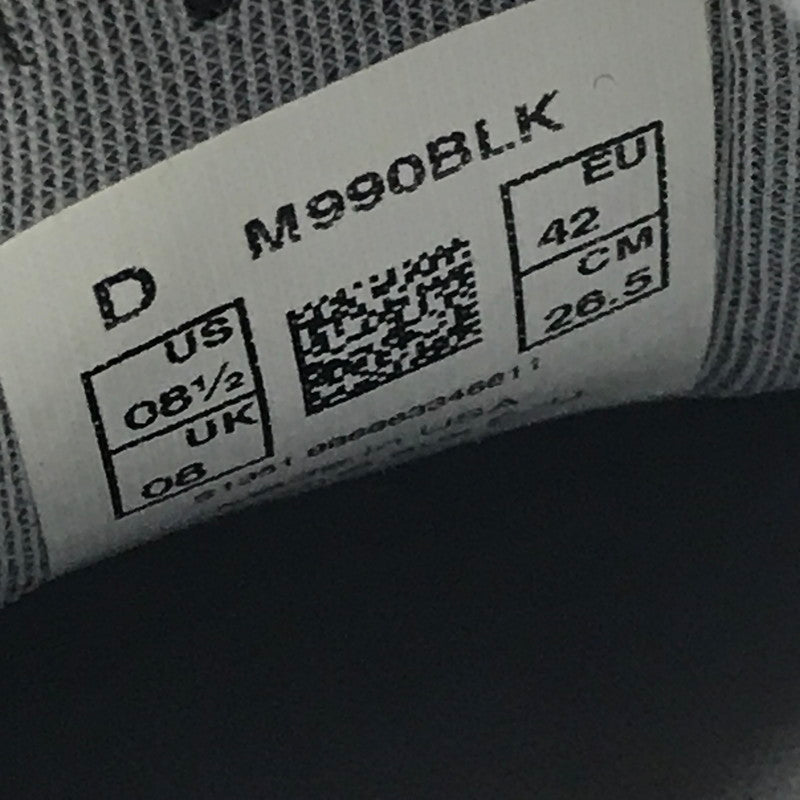【現状渡し品】【メンズ】 NEW BALANCE ニューバランス M990BLK USA製 スニーカー 靴 162-260622-na-15-tagh サイズ：26.5cm US 08 1/2 カラー：ブラック系 万代Net店