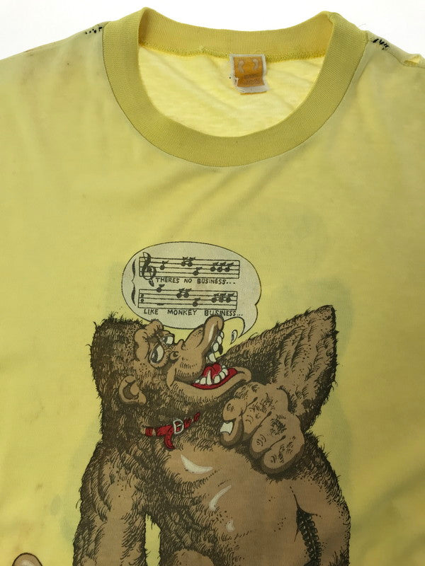 【現状渡し品】【メンズ】 HANG TEN ハン テン 80's GORILLA T-SHIRT 80年代 ゴリラ Ｔシャツ トップス ヴィンテージ 146-260604-rt-26-tagh サイズ：L カラー：イエロー 万代Net店