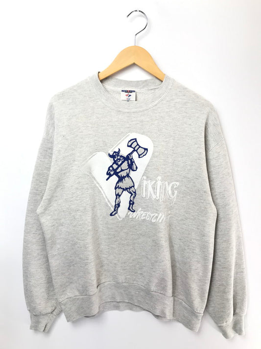 【中古品】【メンズ】 JERZEES ジャージーズ 90's VIKING WRESTLING SWEATSHIRT USA製 90年代 バイキング レスリング スウェットシャツ トレーナー トップス 146-260503-rt-06-tag サイズ：L カラー：グレー 万代Net店