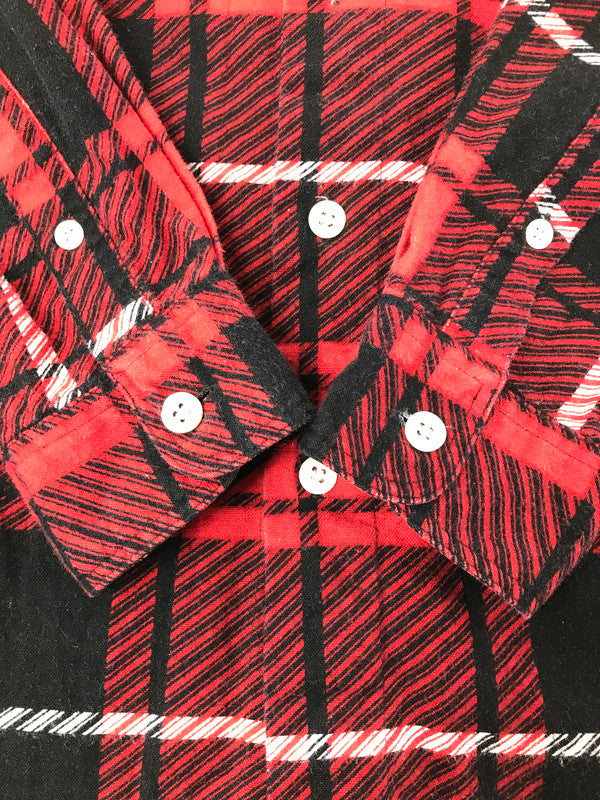 【中古品】【メンズ】 CALVIN KLEIN カルバン クライン 90～00's LS FLANNEL SHIRT ロングスリーブ フランネル シャツ トップス 141-260522-rt-15-tagh サイズ：L カラー：レッド 万代Net店