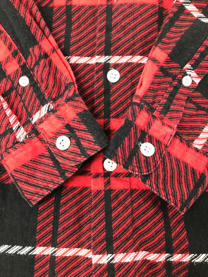 【中古品】【メンズ】 CALVIN KLEIN カルバン クライン 90～00's LS FLANNEL SHIRT ロングスリーブ フランネル シャツ トップス 141-260522-rt-15-tagh サイズ：L カラー：レッド 万代Net店