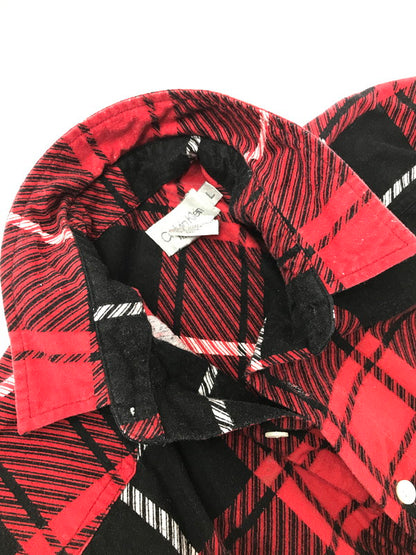 【中古品】【メンズ】 CALVIN KLEIN カルバン クライン 90～00's LS FLANNEL SHIRT ロングスリーブ フランネル シャツ トップス 141-260522-rt-15-tagh サイズ：L カラー：レッド 万代Net店