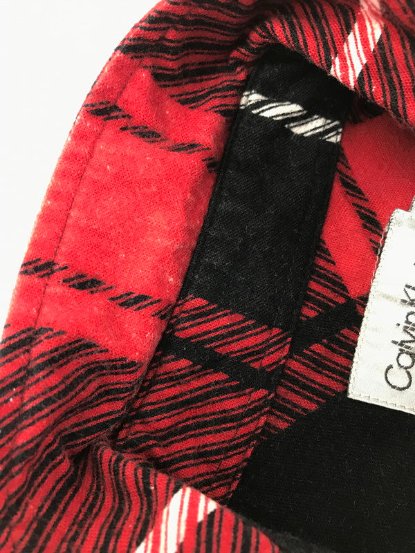 【中古品】【メンズ】 CALVIN KLEIN カルバン クライン 90～00's LS FLANNEL SHIRT ロングスリーブ フランネル シャツ トップス 141-260522-rt-15-tagh サイズ：L カラー：レッド 万代Net店