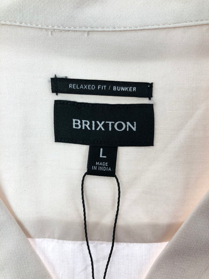 【中古美品】【メンズ】 BRIXTON ブリクストン BUNKER S/S SHIRT 01269 バンカー ショートスリーブ シャツ 開襟シャツ トップス 142-260509-rt-04-tag サイズ：L カラー：ホワイト 万代Net店