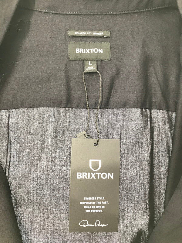 【中古品】【メンズ】 BRIXTON ブリクストン BUNKER S/S WVN 01269 オープンカラーシャツ 半袖シャツ 142-260520-na-25-tagh サイズ：L カラー：ブラック 万代Net店