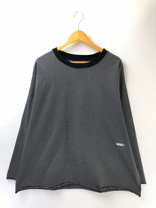 【中古品】【メンズ】 WAX ワックス PIN STRIPE CUT OFF LONG TEE WX-0481 ピン ストライプ カットオフ ロング Tシャツ 長袖Tシャツ 142-260425-na-04-tagh サイズ：L カラー：ブラック/ホワイト 万代Net店