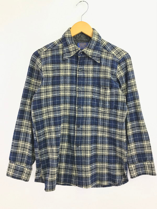 【中古品】【メンズ】 PENDLETON ペンドルトン 70's WOOL CHECK SHIRT USA製 70年代 ウール チェック シャツ トップス 長袖シャツ 146-260820-rt-08-tag サイズ：L カラー：ブルー 万代Net店