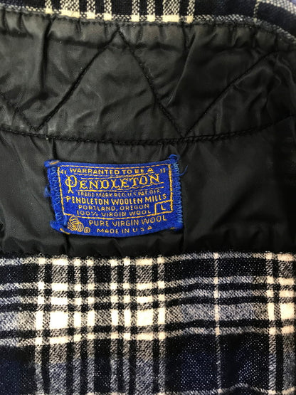 【中古品】【メンズ】 PENDLETON ペンドルトン 70's WOOL CHECK SHIRT USA製 70年代 ウール チェック シャツ トップス 長袖シャツ 146-260820-rt-08-tag サイズ：L カラー：ブルー 万代Net店