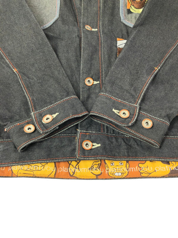 【中古品】【メンズ】 PLATINUM FUBU プラチナム フブ FAT ALBERT DENIM JACKET ファット アルバート デニムジャケット 142-260426-rt-05-tagh サイズ：XL カラー：ブラック 万代Net店