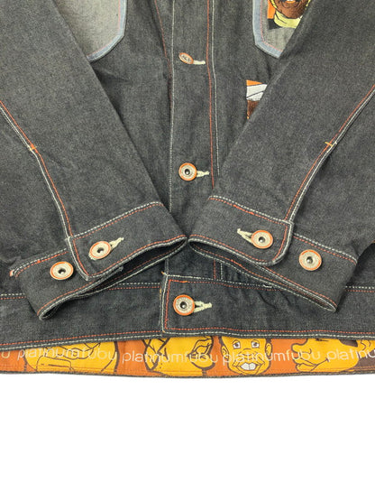 【中古品】【メンズ】 PLATINUM FUBU プラチナム フブ FAT ALBERT DENIM JACKET ファット アルバート デニムジャケット 142-260426-rt-05-tagh サイズ：XL カラー：ブラック 万代Net店