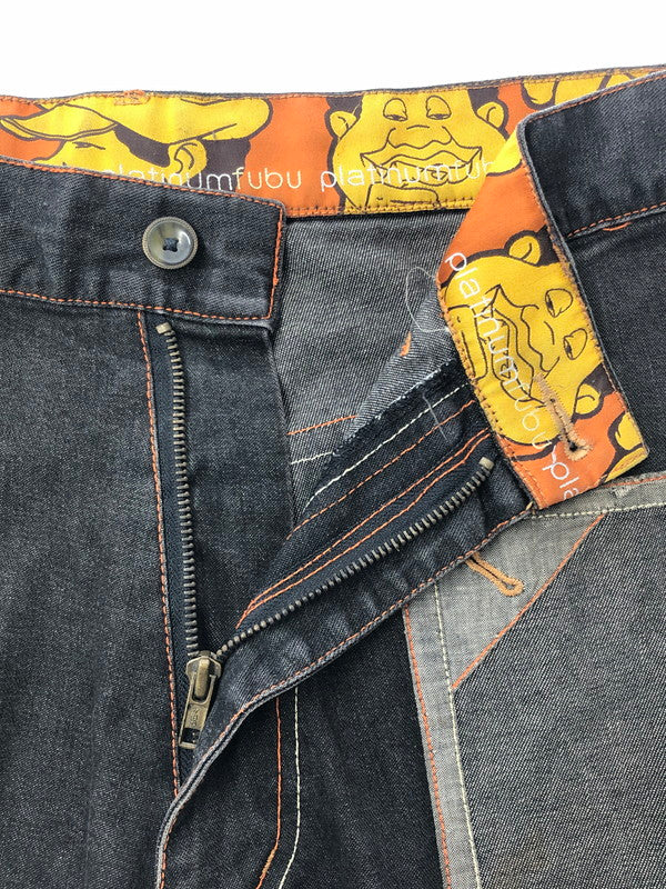 【中古品】【メンズ】 PLATINUM FUBU プラチナム フブ FAT ALBERT DENIM PANTS ファット アルバート デニムパンツ 153-260426-rt-15-tagh サイズ：34 カラー：ブラック 万代Net店