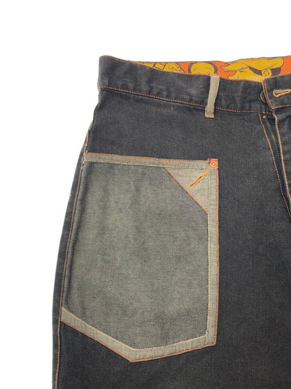 【中古品】【メンズ】 PLATINUM FUBU プラチナム フブ FAT ALBERT DENIM PANTS ファット アルバート デニムパンツ 153-260426-rt-15-tagh サイズ：34 カラー：ブラック 万代Net店