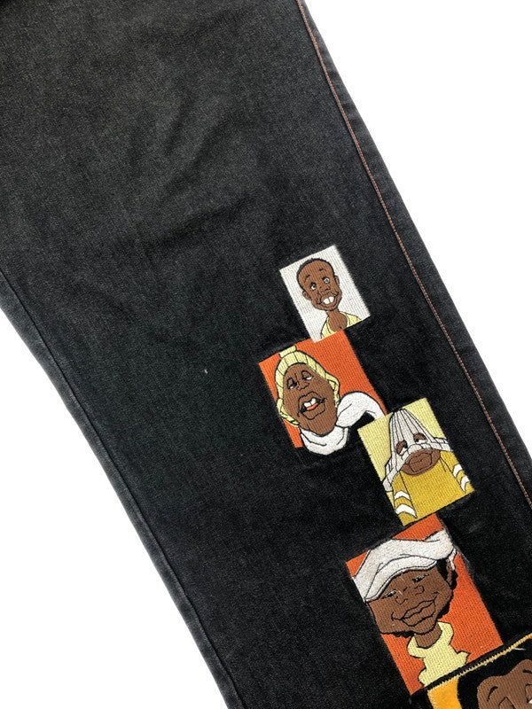 【中古品】【メンズ】 PLATINUM FUBU プラチナム フブ FAT ALBERT DENIM PANTS ファット アルバート デニムパンツ 153-260426-rt-15-tagh サイズ：34 カラー：ブラック 万代Net店